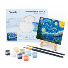 Cargar imagen en el visor de la galería, Kit de pintura en relieve - La noche estrellada, Van Gogh Figured'Art