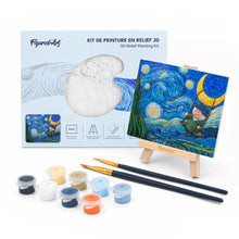 Cargar imagen en el visor de la galería, Kit de pintura en relieve - El pequeño soñador en la noche estrellada Figured'Art