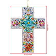 Cargar imagen en el visor de la galería, Colgante Decorativo Diamond Painting Cruz con Flores