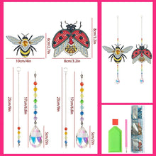 Cargar imagen en el visor de la galería, Carillón en Cristal Diamond Painting 5D Abeja con Mariquita 2 Piezas