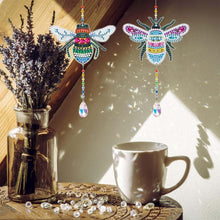 Cargar imagen en el visor de la galería, Campana de Viento en Cristal Diamond Painting 5D Abejas Coloridas 2 Piezas