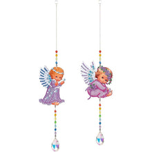 Cargar imagen en el visor de la galería, Campana de Viento en Cristal Diamond Painting 5D Ángel 2 Piezas