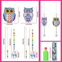 Cargar imagen en el visor de la galería, Carillón de Cristal Diamond Painting 5D Búhos con 2 Piezas