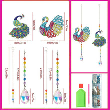 Cargar imagen en el visor de la galería, Carillón de Cristal Diamond Painting 5D Pavo Real 2 Piezas