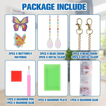 Cargar imagen en el visor de la galería, Campanilla de Cristal Diamond Painting 5D con Mariposas 2 Piezas