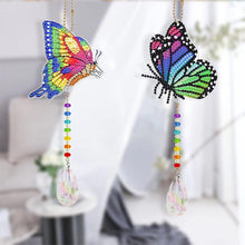 Cargar imagen en el visor de la galería, Carillón de Cristal Diamond Painting 5D Mariposas Conjunto de 2 Piezas