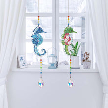 Cargar imagen en el visor de la galería, Carillón de Cristal Diamond Painting 5D Caballito de Mar 2 Piezas