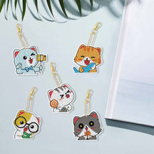 Cargar imagen en el visor de la galería, Llavero Diamond Painting 5D - Gatos 5 Piezas