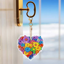 Cargar imagen en el visor de la galería, Llavero Diamond Painting 5D Corazón de Flor 6 Piezas