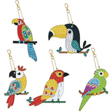 Cargar imagen en el visor de la galería, Llavero Diamond Painting 5D Loros 5 Piezas