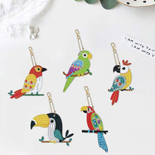 Cargar imagen en el visor de la galería, Llavero Diamond Painting 5D Loros 5 Piezas