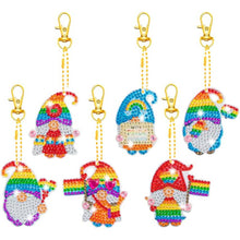 Cargar imagen en el visor de la galería, Llavero Diamond Painting 5D Gnomo Arcoíris