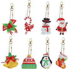 Cargar imagen en el visor de la galería, Llavero Diamond Painting 5D Conjunto 1 Navidad 8 Piezas