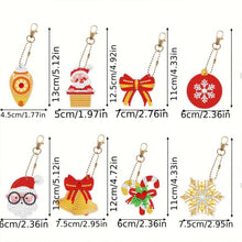 Cargar imagen en el visor de la galería, Llavero Diamond Painting 5D Conjunto 2 Navidad 8 Piezas
