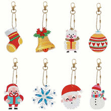 Cargar imagen en el visor de la galería, Llavero Diamond Painting 5D Conjunto 3 Navidad 8 Piezas
