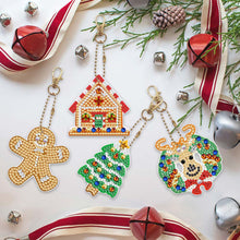 Cargar imagen en el visor de la galería, Llavero Diamond Painting 5D Navidad 4 Piezas