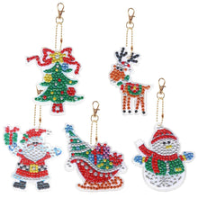 Cargar imagen en el visor de la galería, Llavero Diamond Painting 5D con Navidad 5 Piezas