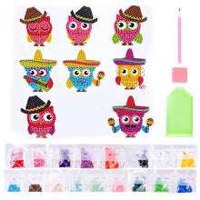 Cargar imagen en el visor de la galería, Conjunto de Pegatinas Diamond Painting con Búhos