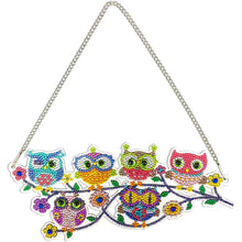 Cargar imagen en el visor de la galería, Colgador de Puerta Diamond Painting 5D 6 Búhos