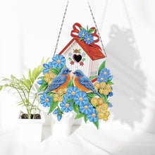 Cargar imagen en el visor de la galería, Colgador de Puerta Diamond Painting 5D Reversible con Casa de Pájaros