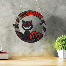 Cargar imagen en el visor de la galería, Colgador de Puerta Diamond Painting 5D Gato de Halloween