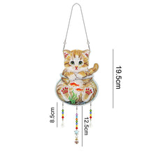 Cargar imagen en el visor de la galería, Colgante de Coche Diamond Painting Gato en un Acuario