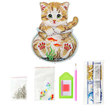 Cargar imagen en el visor de la galería, Colgante de Coche Diamond Painting Gato en un Acuario