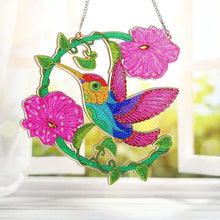 Cargar imagen en el visor de la galería, Colgador de Puerta Diamond Painting 5D Colibrí con Flores