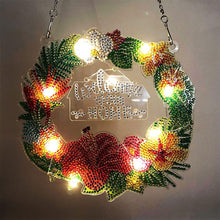 Cargar imagen en el visor de la galería, Colgante de Puerta Diamond Painting 5D con Corona con LED y Colgante