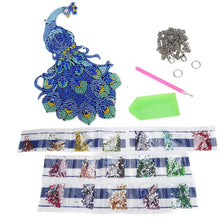 Cargar imagen en el visor de la galería, Colgador de Puerta Diamond Painting 5D Pavo Real
