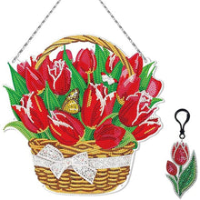 Cargar imagen en el visor de la galería, Colgante de Puerta Diamond Painting 5D Tulipanes con LED y Colgante