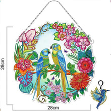 Cargar imagen en el visor de la galería, Colgante de Puerta Diamond Painting 5D Pájaros con LED y Colgante