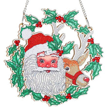 Cargar imagen en el visor de la galería, Colgante de puerta Diamond Painting 5D Papá Noel con Reno