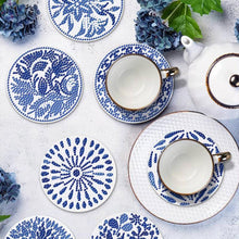 Cargar imagen en el visor de la galería, Posavasos Diamond Painting 5D Flores Azules