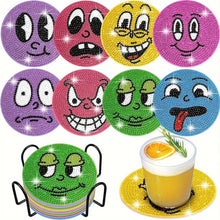 Cargar imagen en el visor de la galería, Posavasos Diamond Painting 5D Emoji 8 Piezas