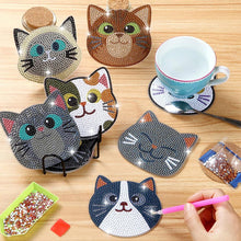 Cargar imagen en el visor de la galería, Posavasos Diamond Painting 5D Gatos Conjunto de 10 Piezas