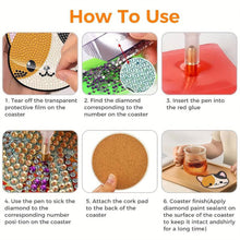 Cargar imagen en el visor de la galería, Posavasos Diamond Painting 5D Gatos