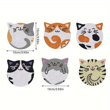 Cargar imagen en el visor de la galería, Posavasos Diamond Painting 5D con Gatos