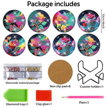 Cargar imagen en el visor de la galería, Posavasos Diamond Painting 5D con Rosas