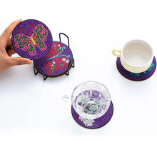 Cargar imagen en el visor de la galería, Posavasos Diamond Painting 5D Mariposas Violetas