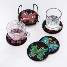 Cargar imagen en el visor de la galería, Posavasos Diamond Painting 5D Mariposas Negras