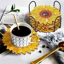 Cargar imagen en el visor de la galería, Posavasos Diamond Painting 5D con girasoles conjunto de 10 piezas