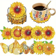 Cargar imagen en el visor de la galería, Posavasos Diamond Painting 5D con Girasoles conjunto de 10 piezas