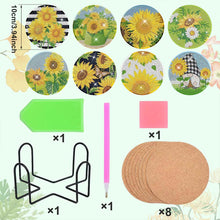 Cargar imagen en el visor de la galería, Posavasos Diamond Painting 5D con Girasoles