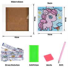 Cargar imagen en el visor de la galería, Diamond Painting 5D Niños Unicornio con Marco de Foto