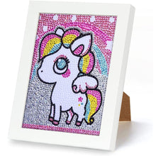 Cargar imagen en el visor de la galería, Diamond Painting 5D Niños con Unicornio con Marco de Fotos