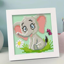 Cargar imagen en el visor de la galería, Diamond Painting 5D Niños Elefante con Marco de Foto