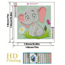 Cargar imagen en el visor de la galería, Diamond Painting 5D Niños Elefante con Marco de Foto