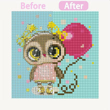 Cargar imagen en el visor de la galería, Diamond Painting 5D Búho con Marco de Fotos para Niños