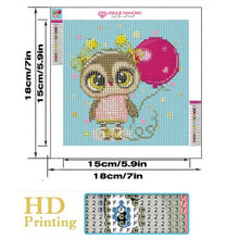 Cargar imagen en el visor de la galería, Diamond Painting 5D Búho con Marco de Fotos para Niños